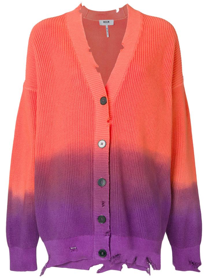 Msgm Distressed Styled Cardigan - Yellow & Orange