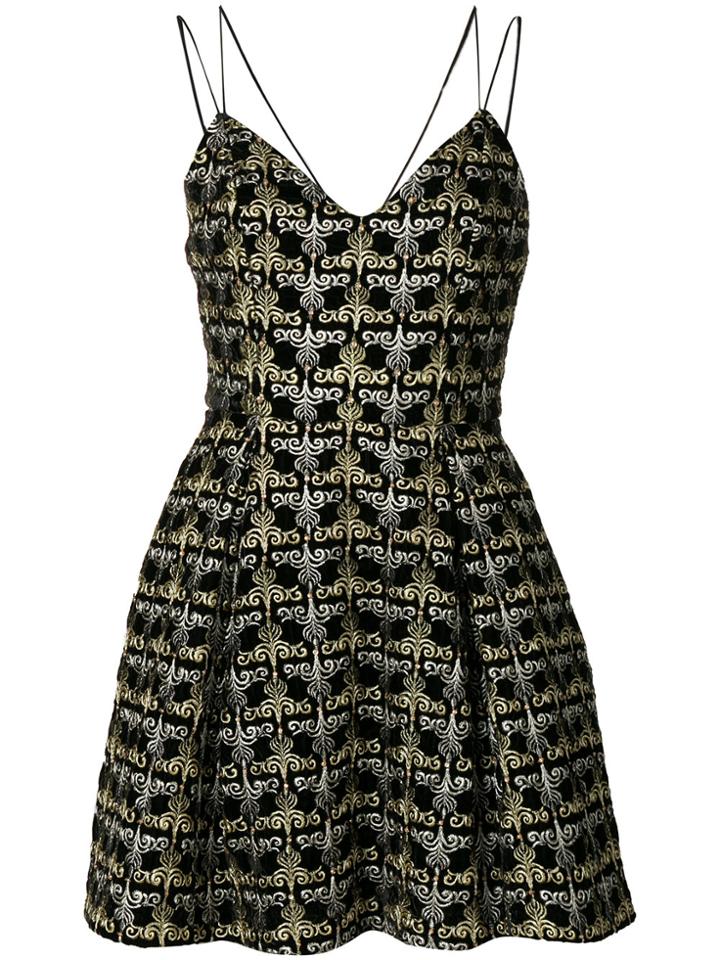 Alice+olivia Flared Sweetheart Neck Dress - Black