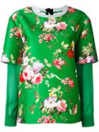 Brognano - Floral Print Blouse - Women - Polyester - 40, Green, Polyester