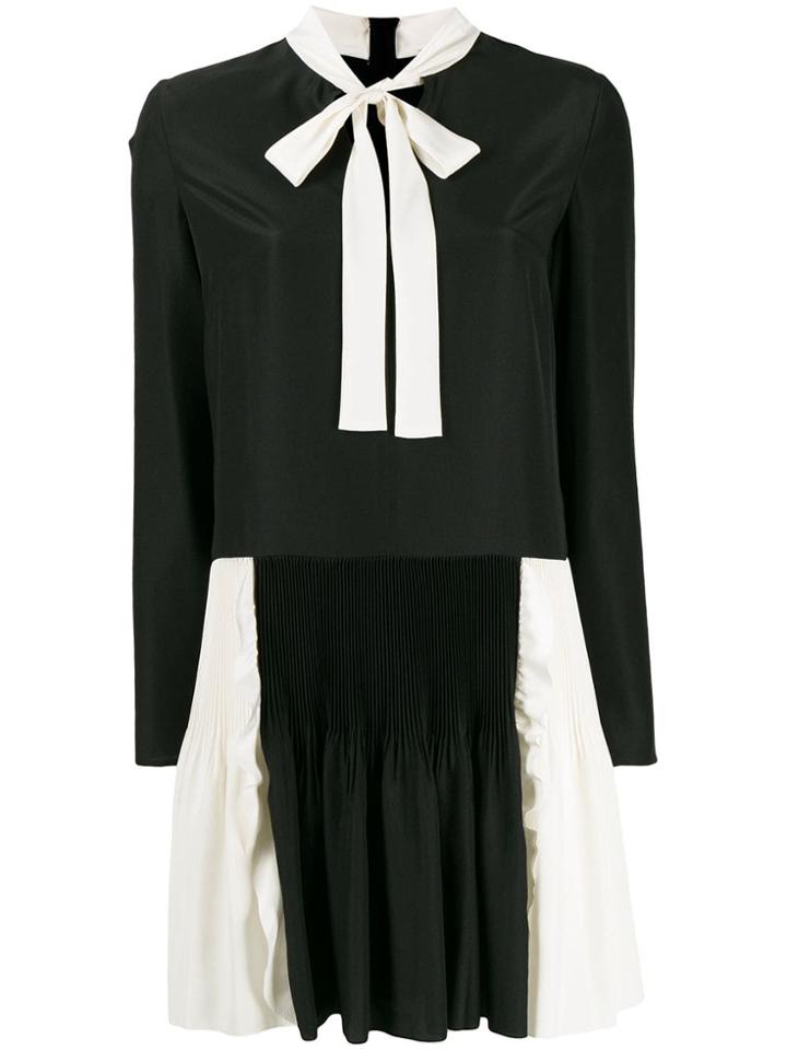 Red Valentino Pussy Bow Two-tone Dress - Black