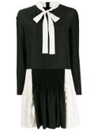 Red Valentino Pussy Bow Two-tone Dress - Black