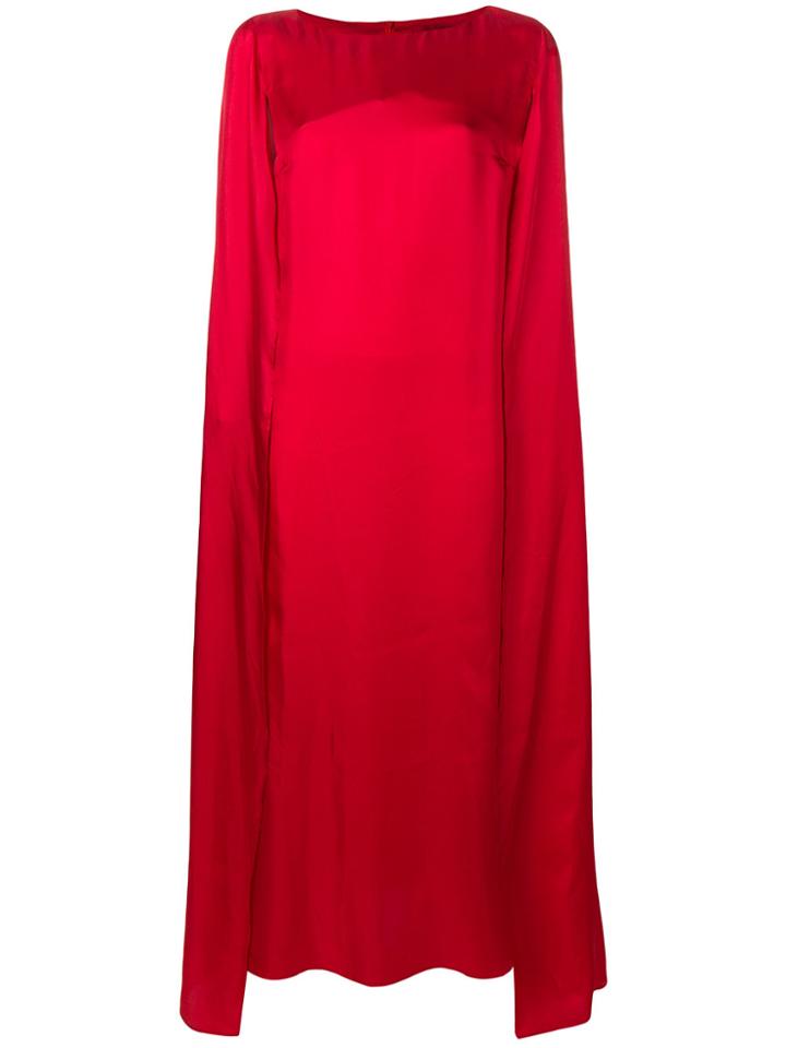 Rouge Margaux Maxi Cape Dress - Red
