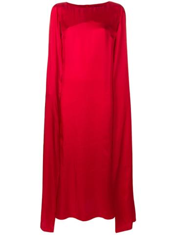 Rouge Margaux Maxi Cape Dress - Red
