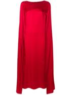 Rouge Margaux Maxi Cape Dress - Red