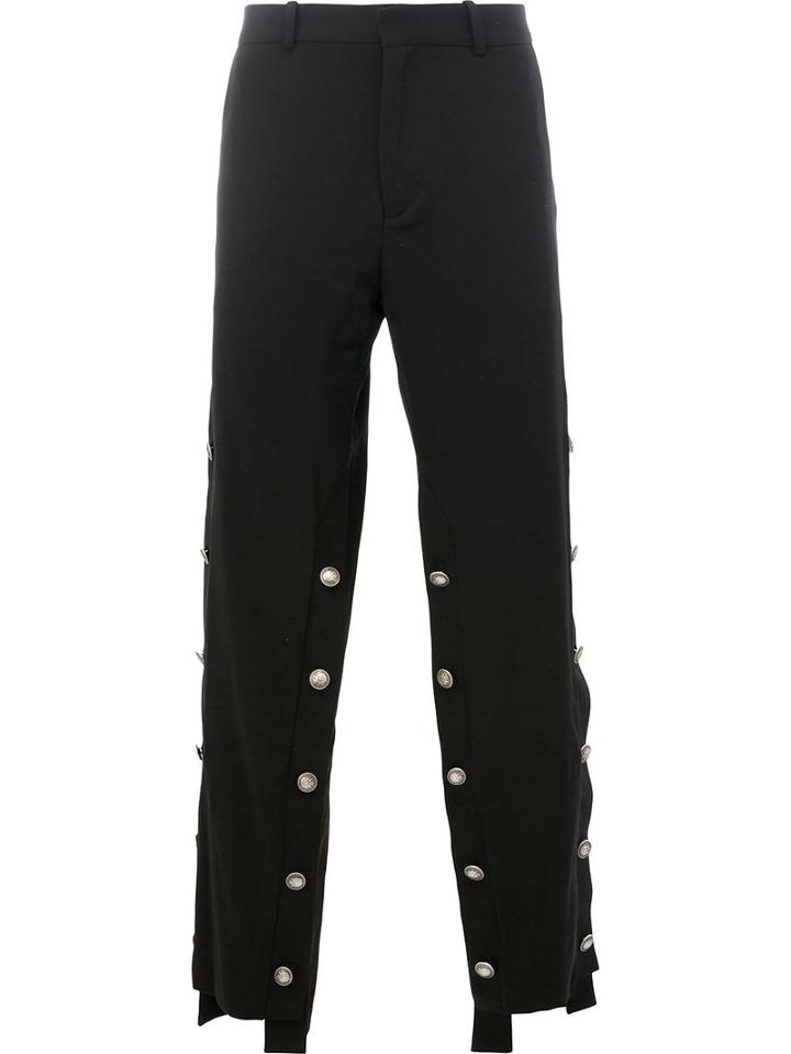 Y / Project - Embellished Wide-leg Trousers - Men - Cotton/wool - 46, Black, Cotton/wool