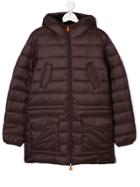 Save The Duck Kids Teen Padded Hooded Jacket - Brown