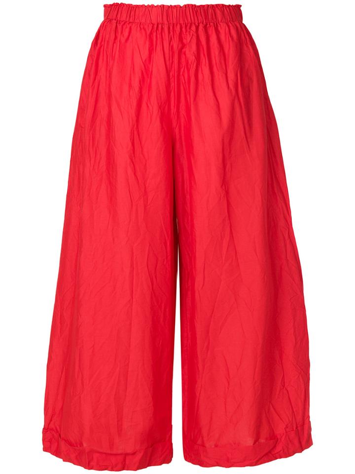 Daniela Gregis Wide-leg Cropped Trousers - Red