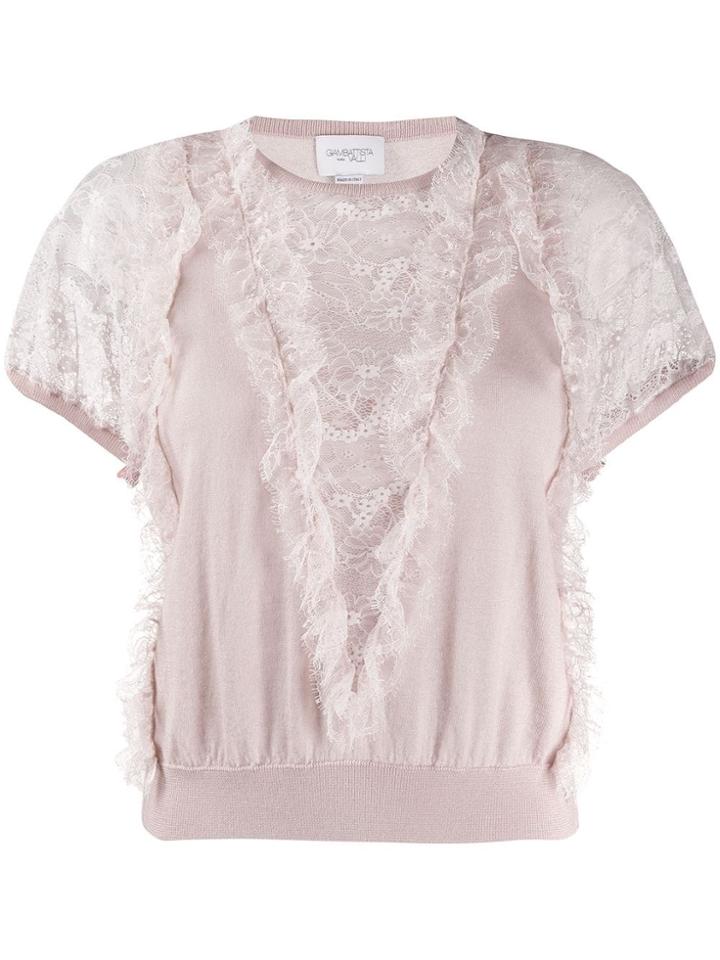 Giambattista Valli Lace-panelled Sweater - Neutrals