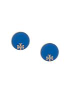Tory Burch Enamel Logo Stud Earrings - Blue