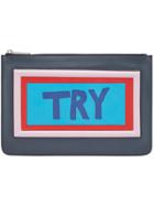 Fendi Patch Embellished Clutch - Blue