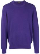 Z Zegna Cashmere Crew Neck Sweater - Pink & Purple