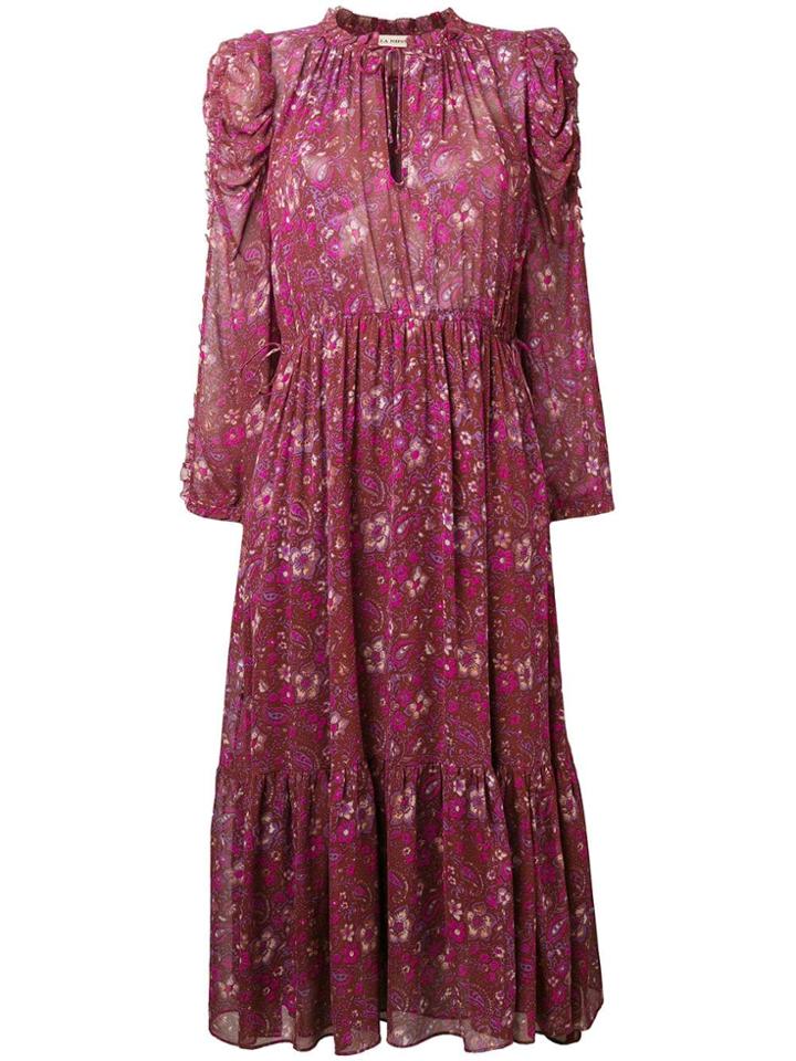 Ulla Johnson Floral Print Midi Dress - Pink & Purple