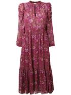 Ulla Johnson Floral Print Midi Dress - Pink & Purple