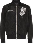 Alexander Mcqueen Skull Logo Bomber Jacket - Black