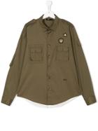 No21 Kids Teen Military Shirt - Green