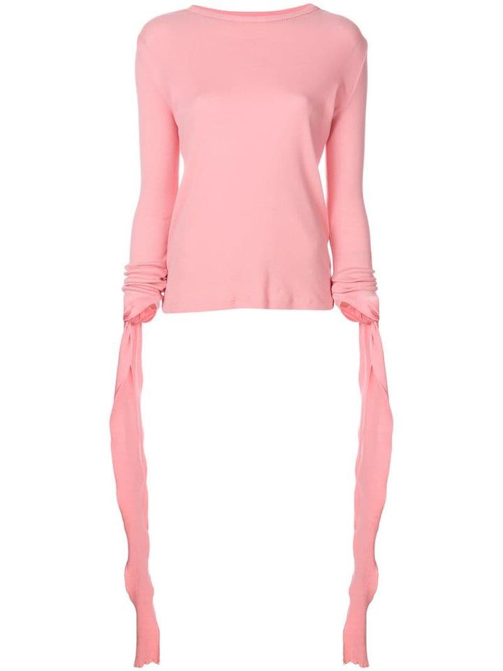 Jw Anderson Tie Cuffed Top - Pink