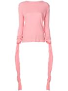 Jw Anderson Tie Cuffed Top - Pink