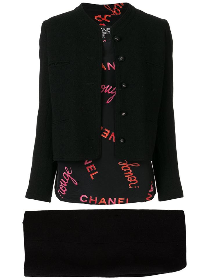 Chanel Pre-owned Three-piece Slim Set - Black, Red