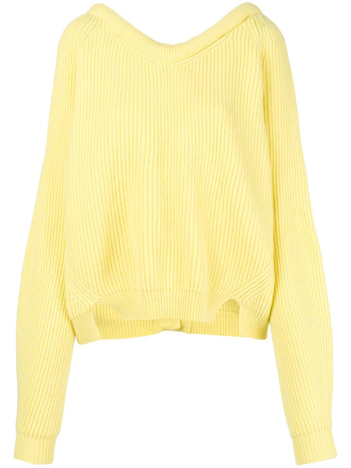 Erika Cavallini Rear Buttoned Sweater - Yellow & Orange