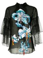 Romance Was Born Sorceress Embroidered Blouse - Black