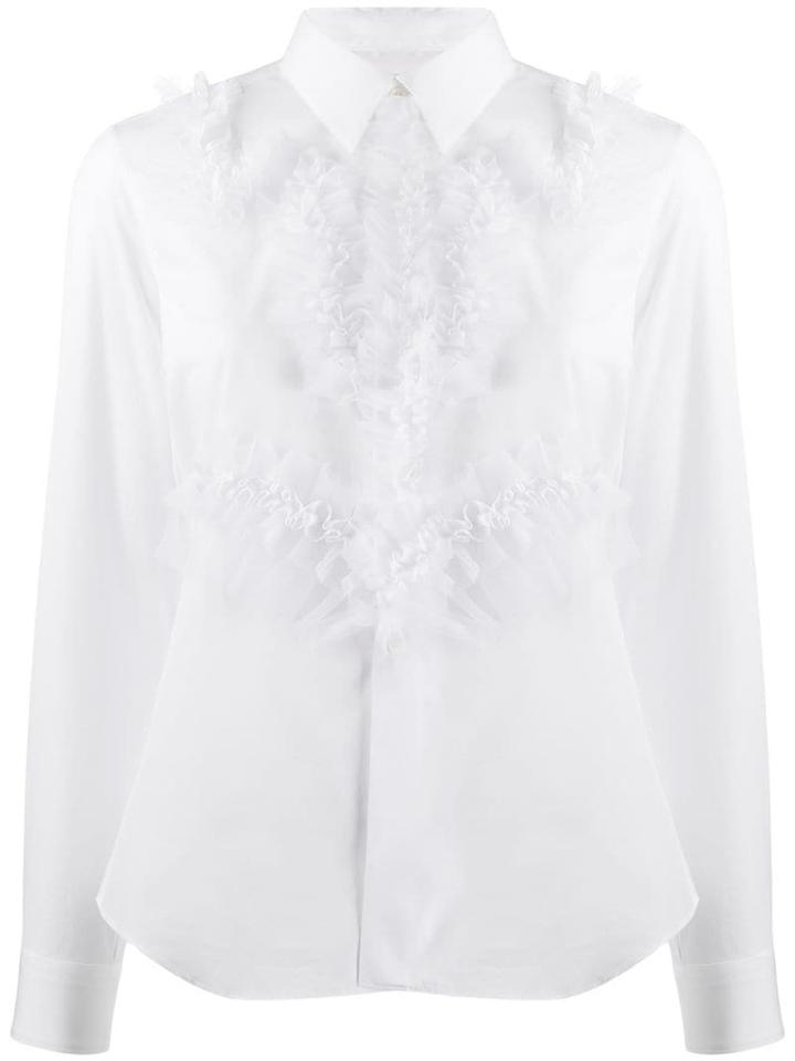 Comme Des Garçons Ruffle Detail Shirt - White