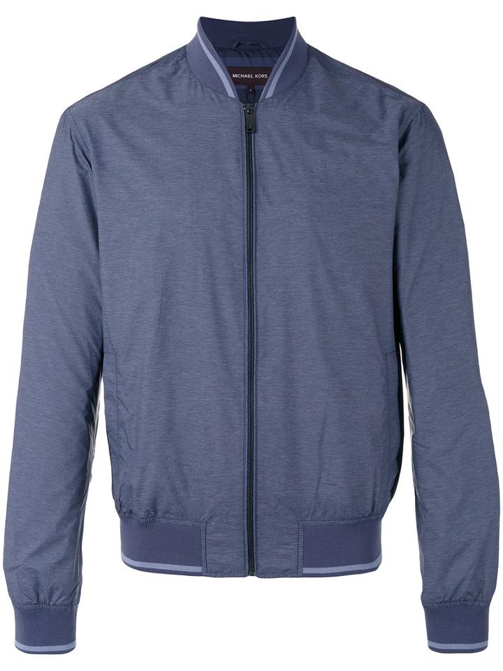 Michael Kors Bomber Jacket, Men's, Size: Medium, Blue, Nylon/polyester