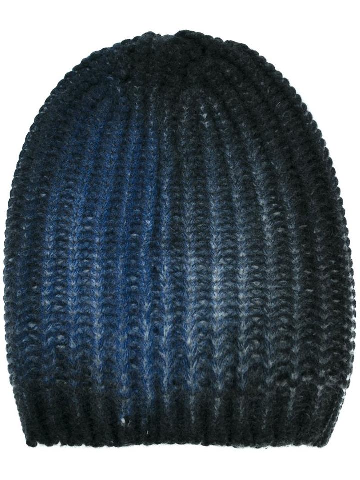 Avant Toi Ribbed Beanie, Men's, Blue, Cashmere/merino