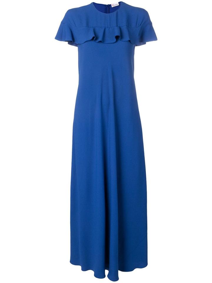 Red Valentino Frill Panel Maxi Dress - Blue
