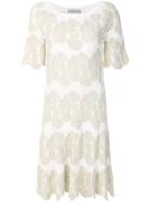D.exterior Floral Jacquard Dress - White