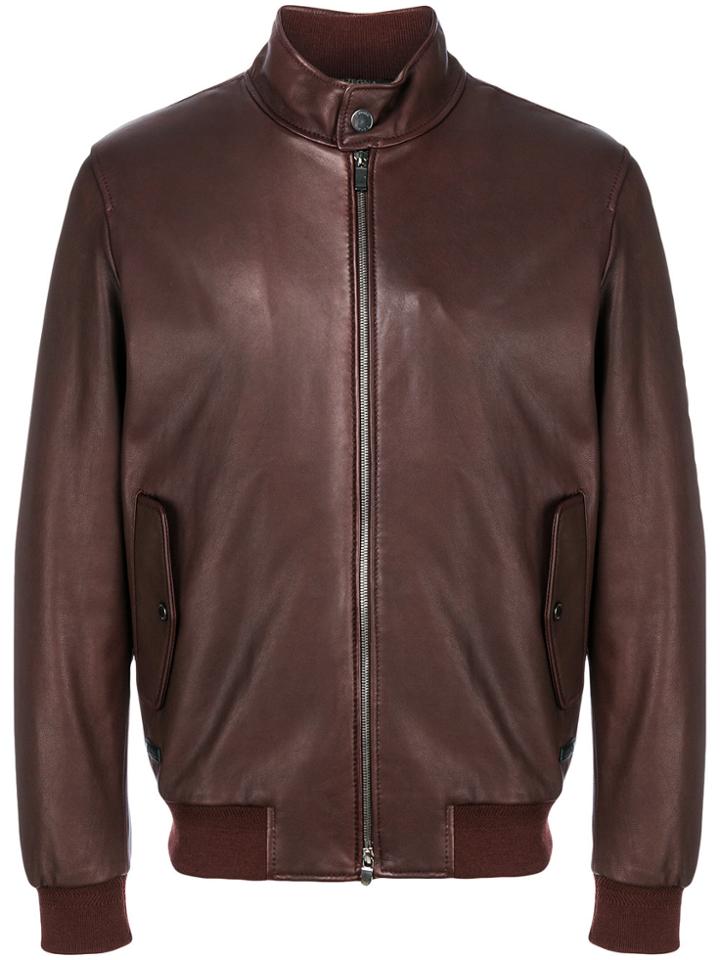 Z Zegna Zip-up Bomber Jacket - Brown