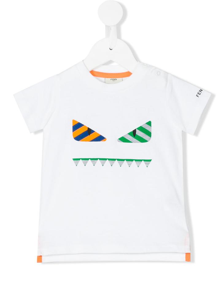 Fendi Kids - Monster Print T-shirt - Kids - Cotton - 18 Mth, White