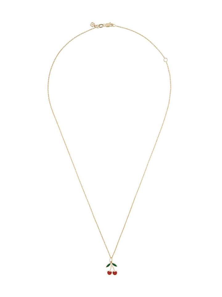 Sydney Evan Cherry Pendant Necklace - Gold
