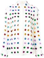 Sara Battaglia Gem Embellished Shirt - White