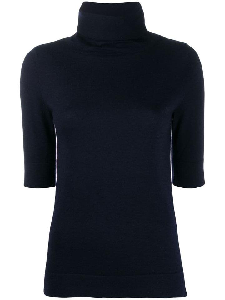 Snobby Sheep Short Sleeved Knitted Top - Blue