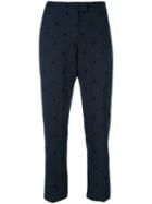 Ps By Paul Smith - Polka Dot Cigarette Trousers - Women - Cotton/acrylic/nylon/viscose - 38, Blue, Cotton/acrylic/nylon/viscose