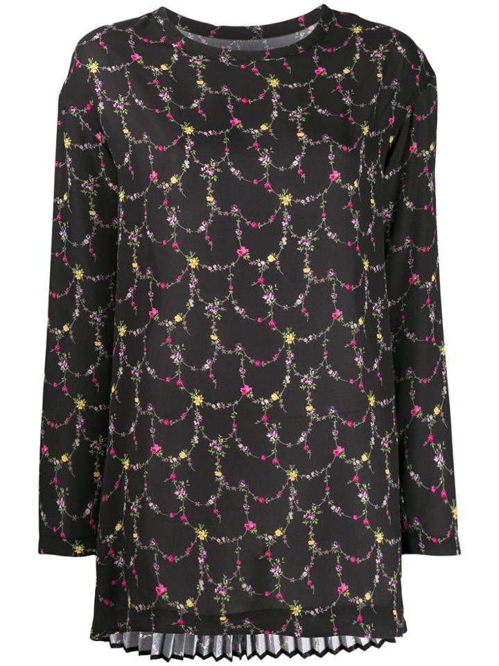 Junya Watanabe Floral-print Oversized Blouse - Black