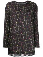 Junya Watanabe Floral-print Oversized Blouse - Black