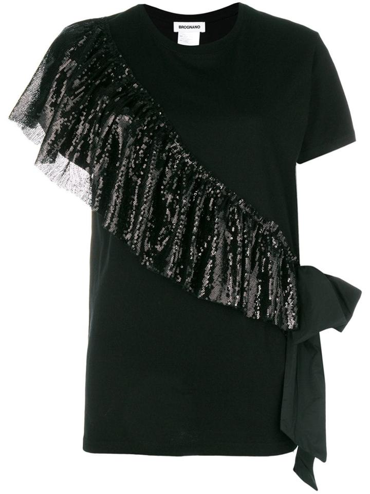 Brognano Sequins Embellished T-shirt - Black