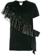 Brognano Sequins Embellished T-shirt - Black