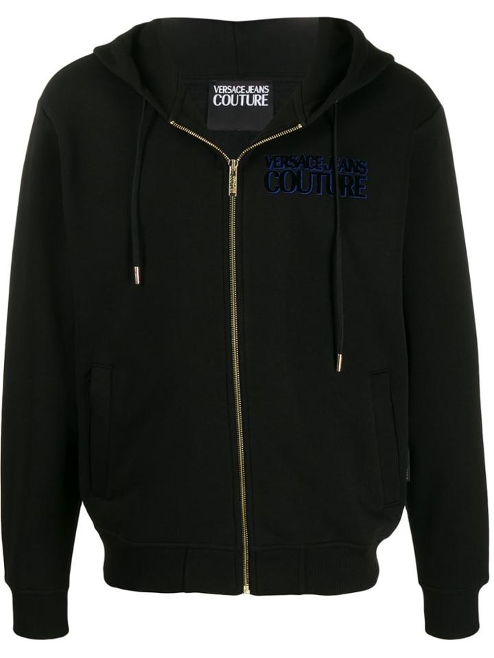 Versace Jeans Couture Logo Drawstring Hoodie - Black