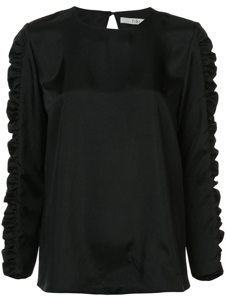 Tibi Mendini Frilled Sleeve Blouse - Black