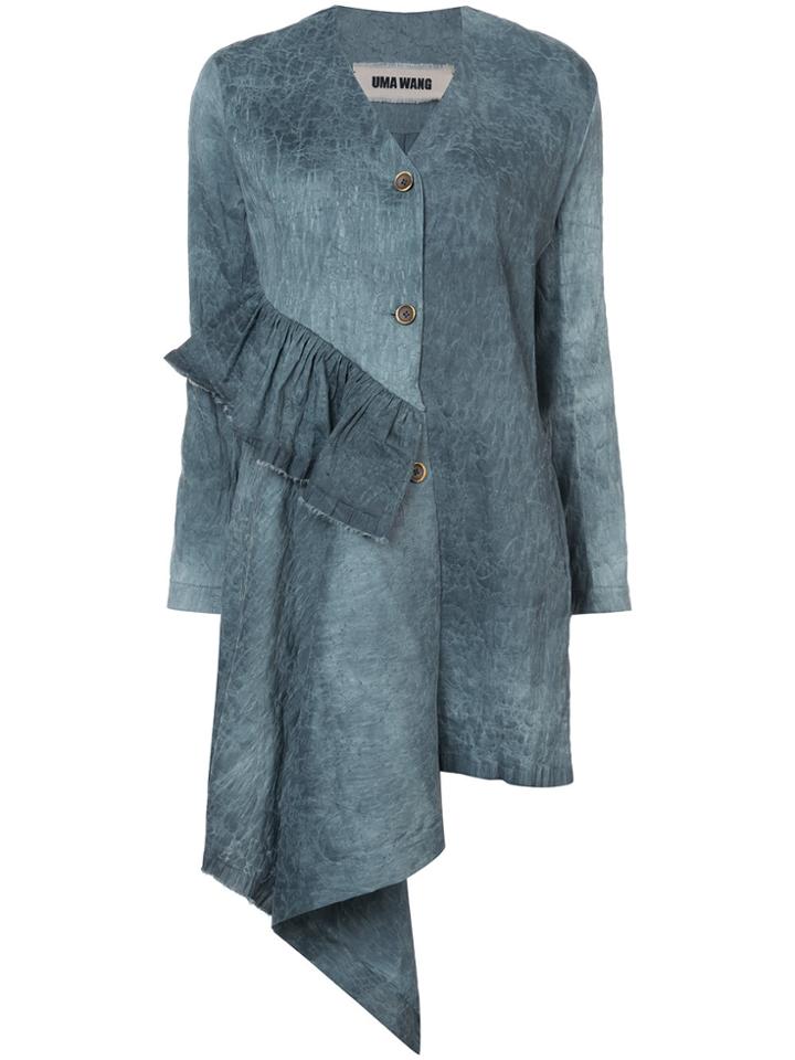 Uma Wang Asymmetric Textured Jacket - Blue