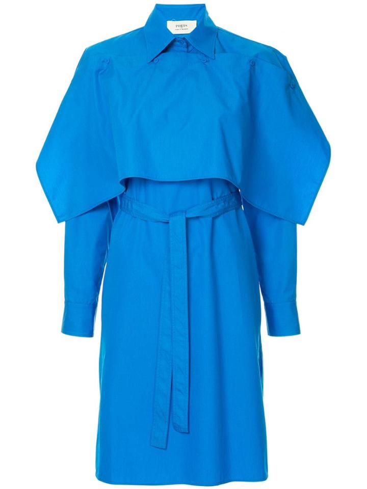 Ports 1961 Tie Waist Shirt Dress - Blue