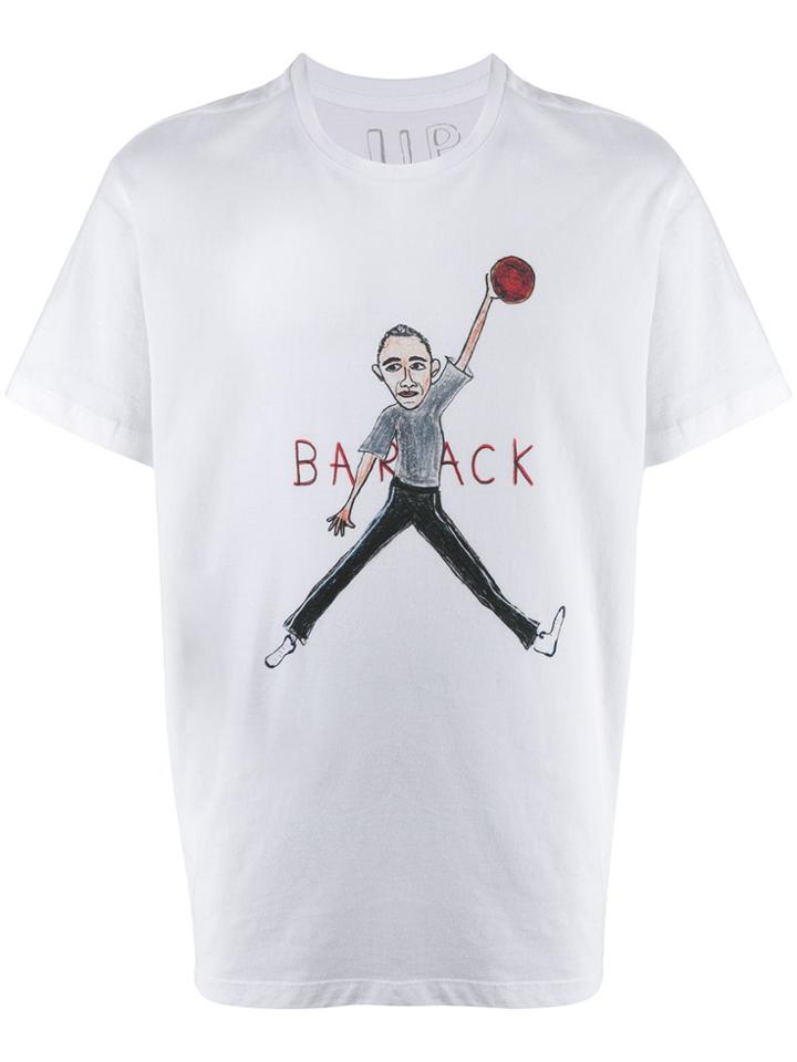Unfortunate Portrait Air Barack Illustration Print T-shirt - White