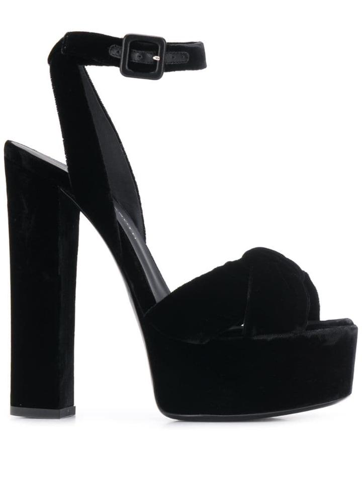 Giuseppe Zanotti Velvet Heeled Sandals - Black