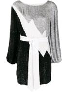 Retrofete Lightning Bolt Belted Dress - Black