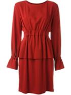 Mm6 Maison Margiela Elastic Waistband Dress, Women's, Size: 42, Red, Polyester