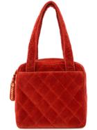 Chanel Vintage Diamond Quilted Tote Bag - Red
