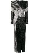 Balmain Long Sequin Dress - Black