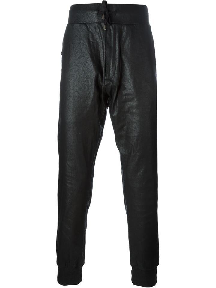 Unconditional Drop-crotch Textured Trousers